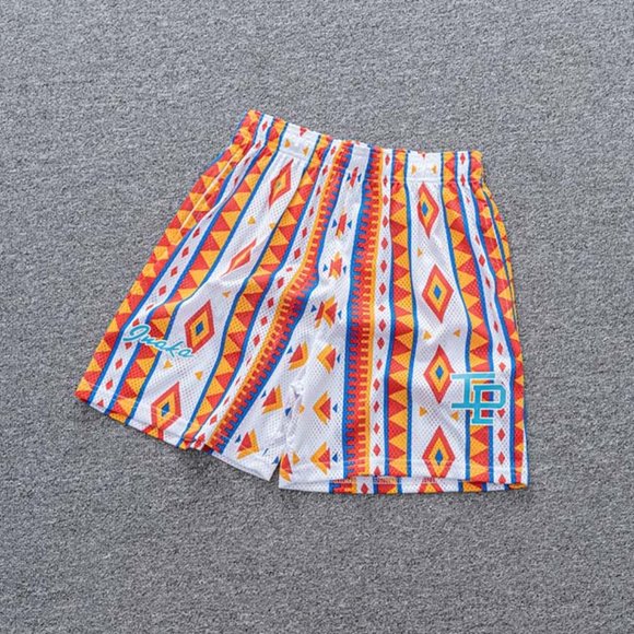 Inaka Power Colorful Geometric Print Elastic Waist Shorts